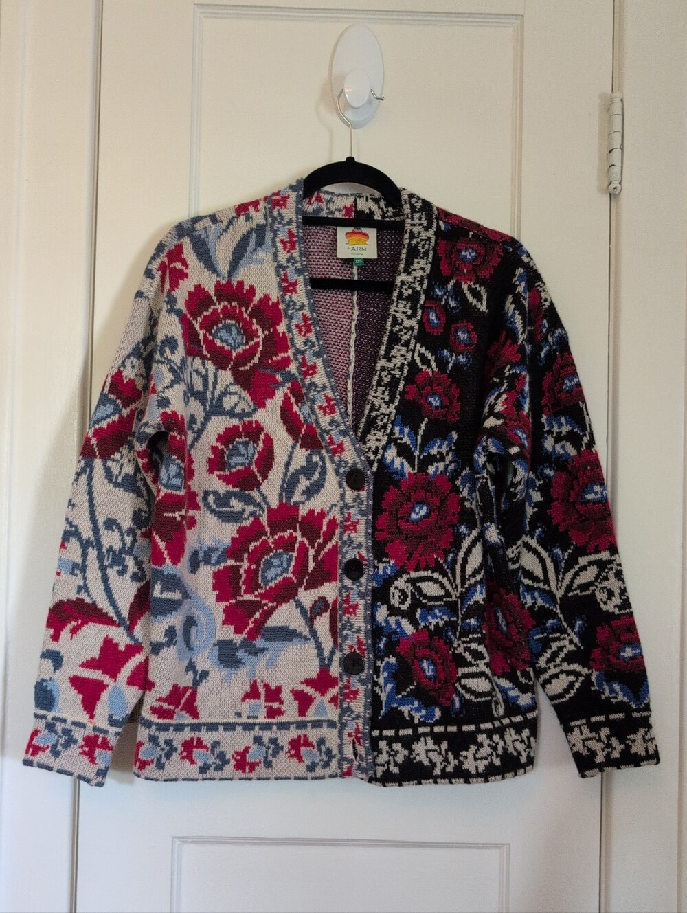 FARM Rio Mixed Valentina Black Knit Cardigan NWOT - Picture 5 of 8